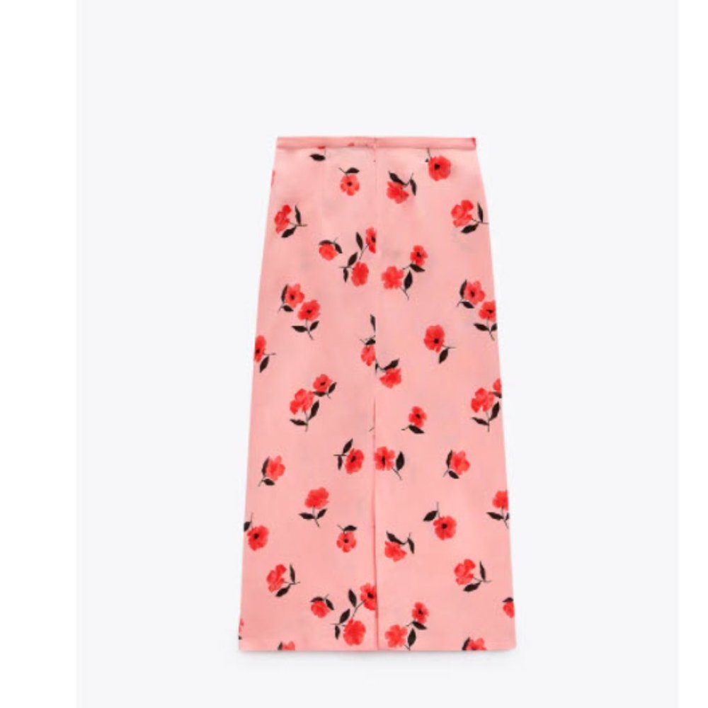 PRINTED LINEN BLEND SKIRT - Picture 11 of 12